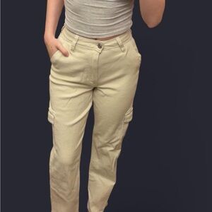 Hollister Cream Ultra High-Rise Dad Jeans